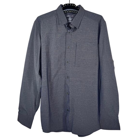 SWISSTECH Charcoal Performance Long Sleeve Button Up Shirt Large Stretch NWOT - Picture 1 of 12